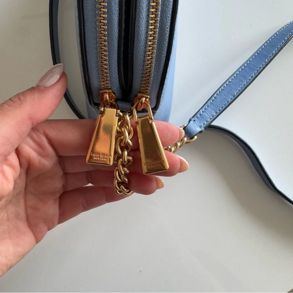 Kate Spade Blue Dome Crossbody Bag with Gold Chain